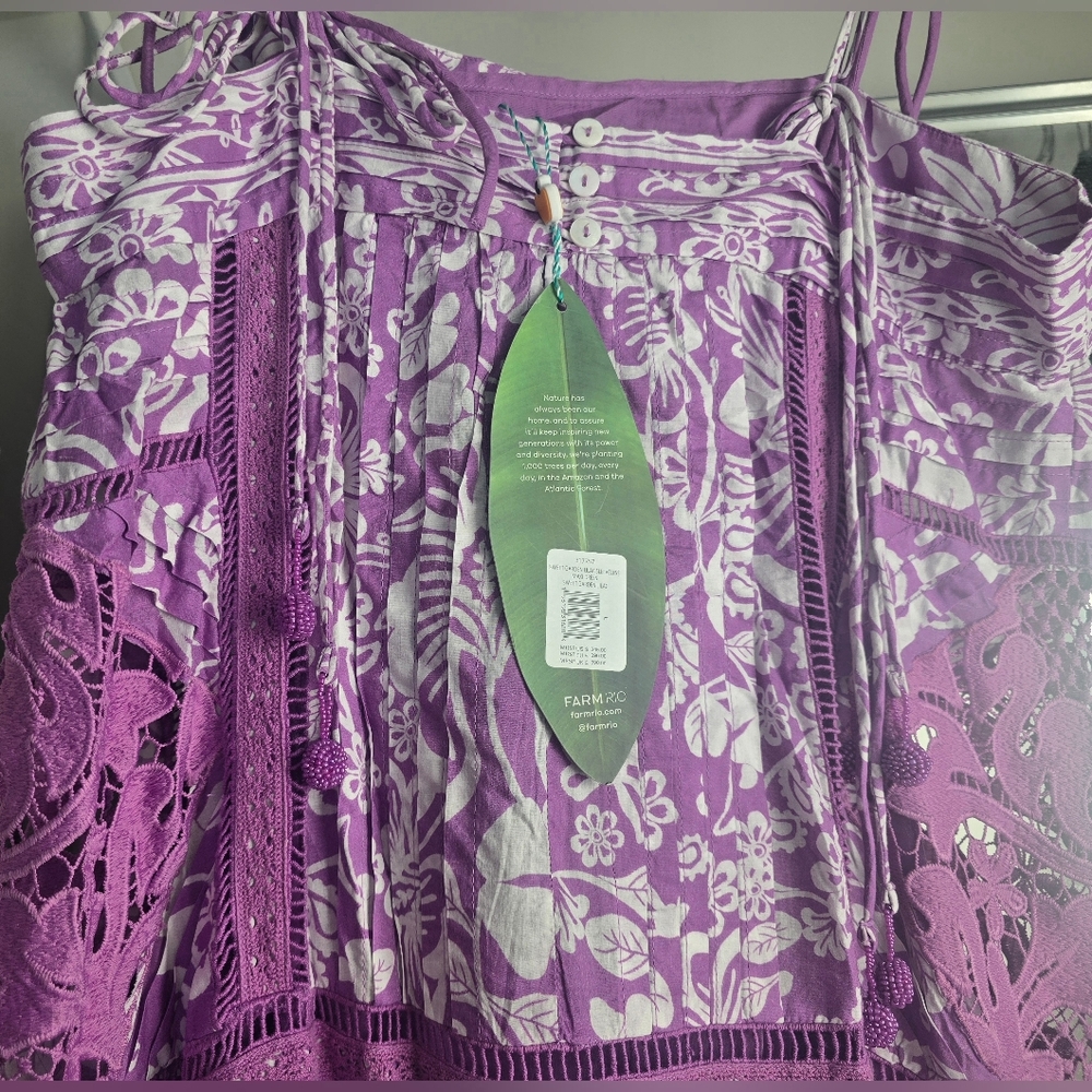FARM Rio Sweet Garden Lilac Dress - L - Picture 6 of 9